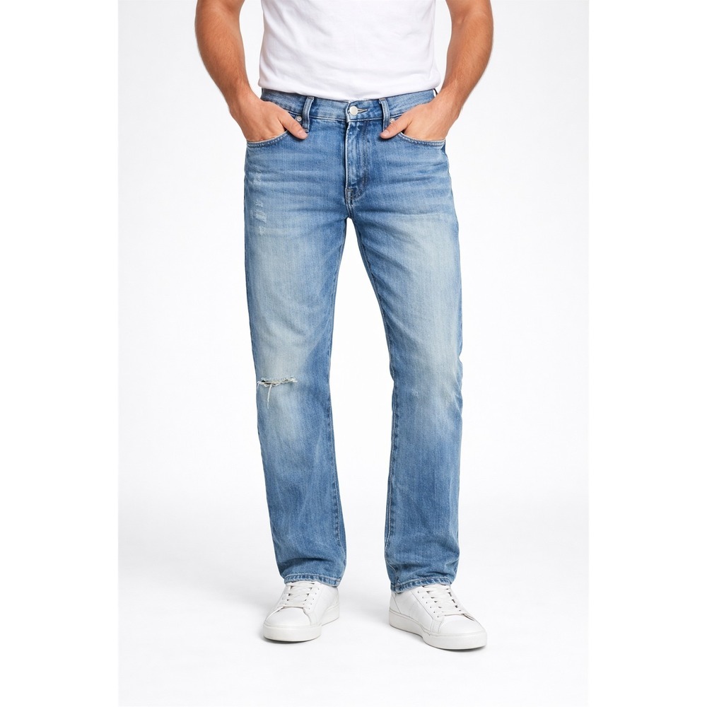 Denim & Supply Ralph Lauren Men Straight Leg Jeans Distressed Blue‎ Wash 33x30